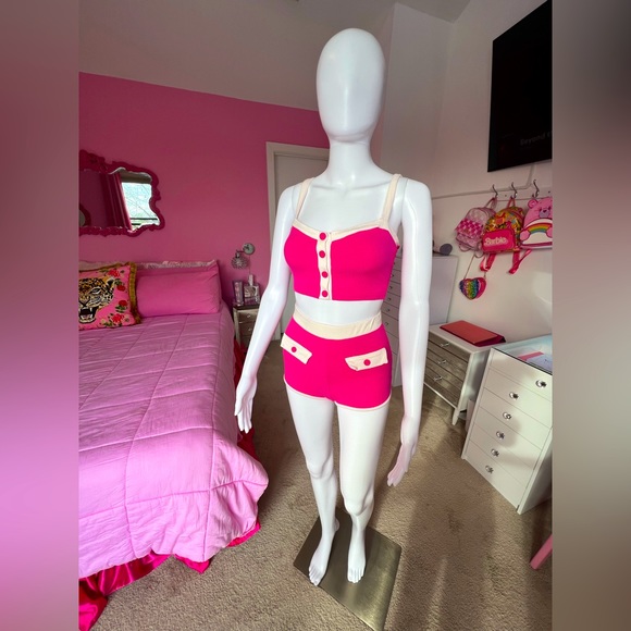 Dolls Kill Other - Womens 2 piece Retro High Waisted Shorts & Crop Top Small Pin Up Girl Dolls Kill